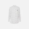 Camicia in popeline stampato con etichetta logo