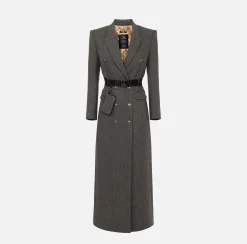Cappotto doppiopetto con cintura utility