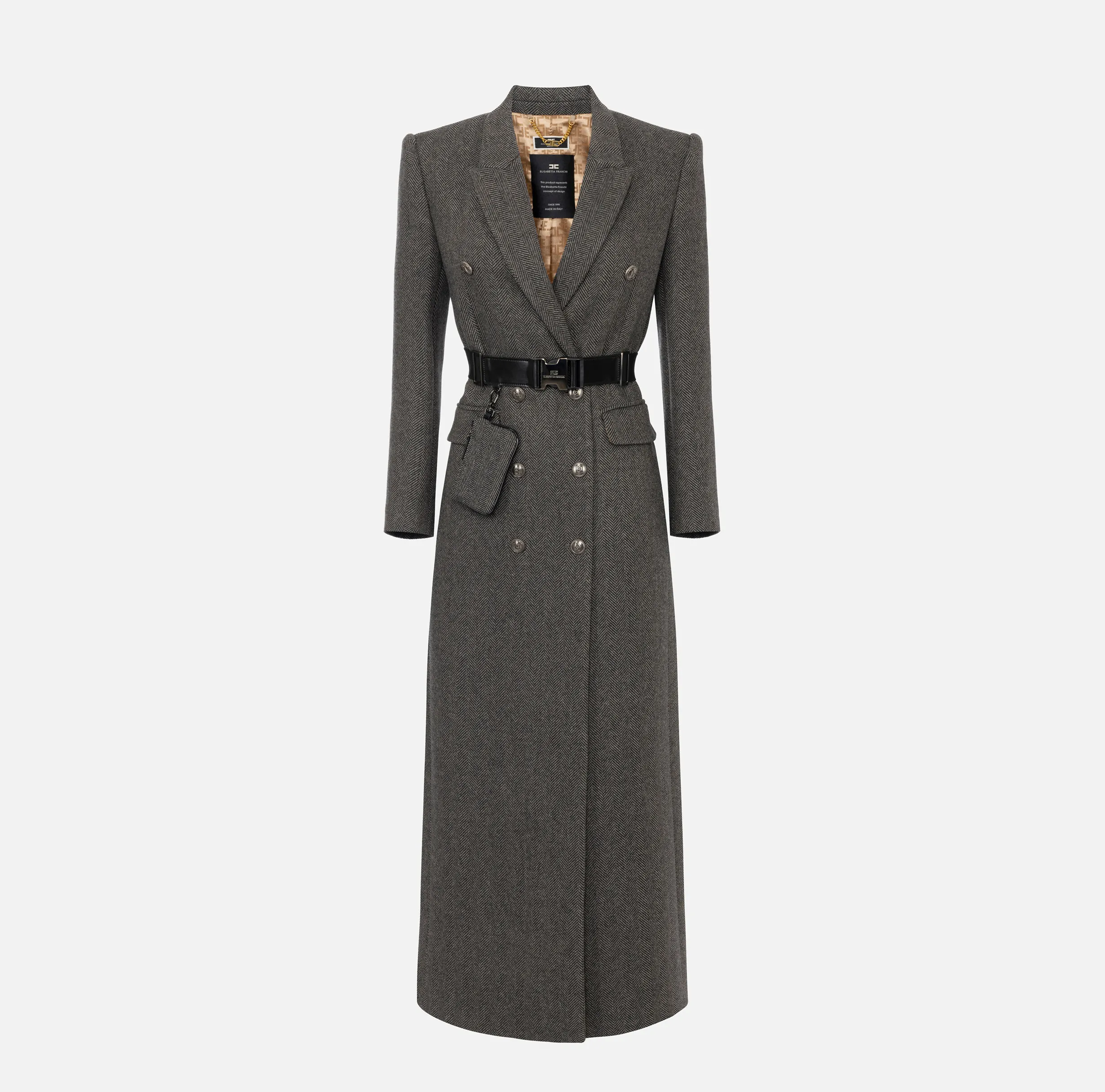 Cappotto doppiopetto con cintura utility