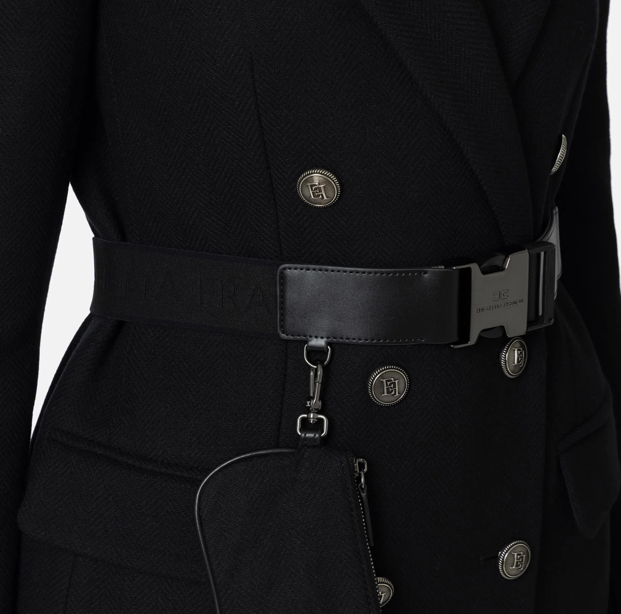 Cappotto doppiopetto con cintura utility
