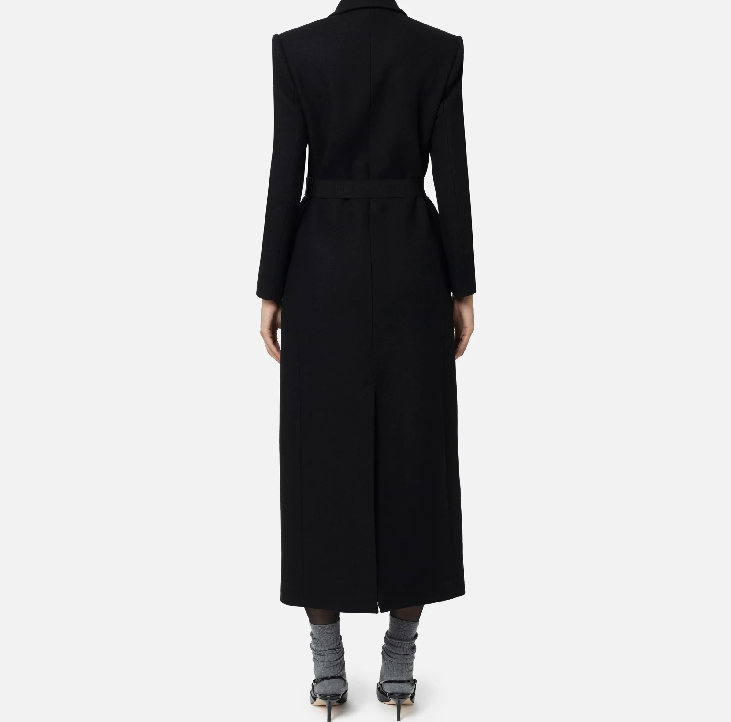 Cappotto doppiopetto con cintura utility