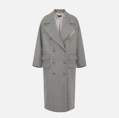Cappotto doppiopetto over in cotone con stemma