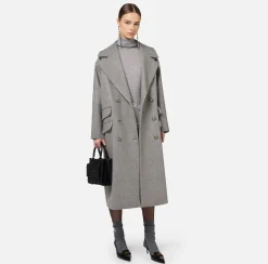 Cappotto doppiopetto over in cotone con stemma
