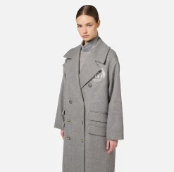 Cappotto doppiopetto over in cotone con stemma