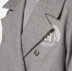 Cappotto doppiopetto over in cotone con stemma