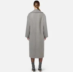 Cappotto doppiopetto over in cotone con stemma