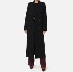 Cappotto vestaglia in lana e cashmere con stemma
