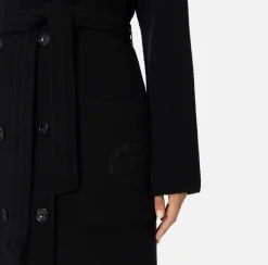 Cappotto vestaglia in lana e cashmere con stemma
