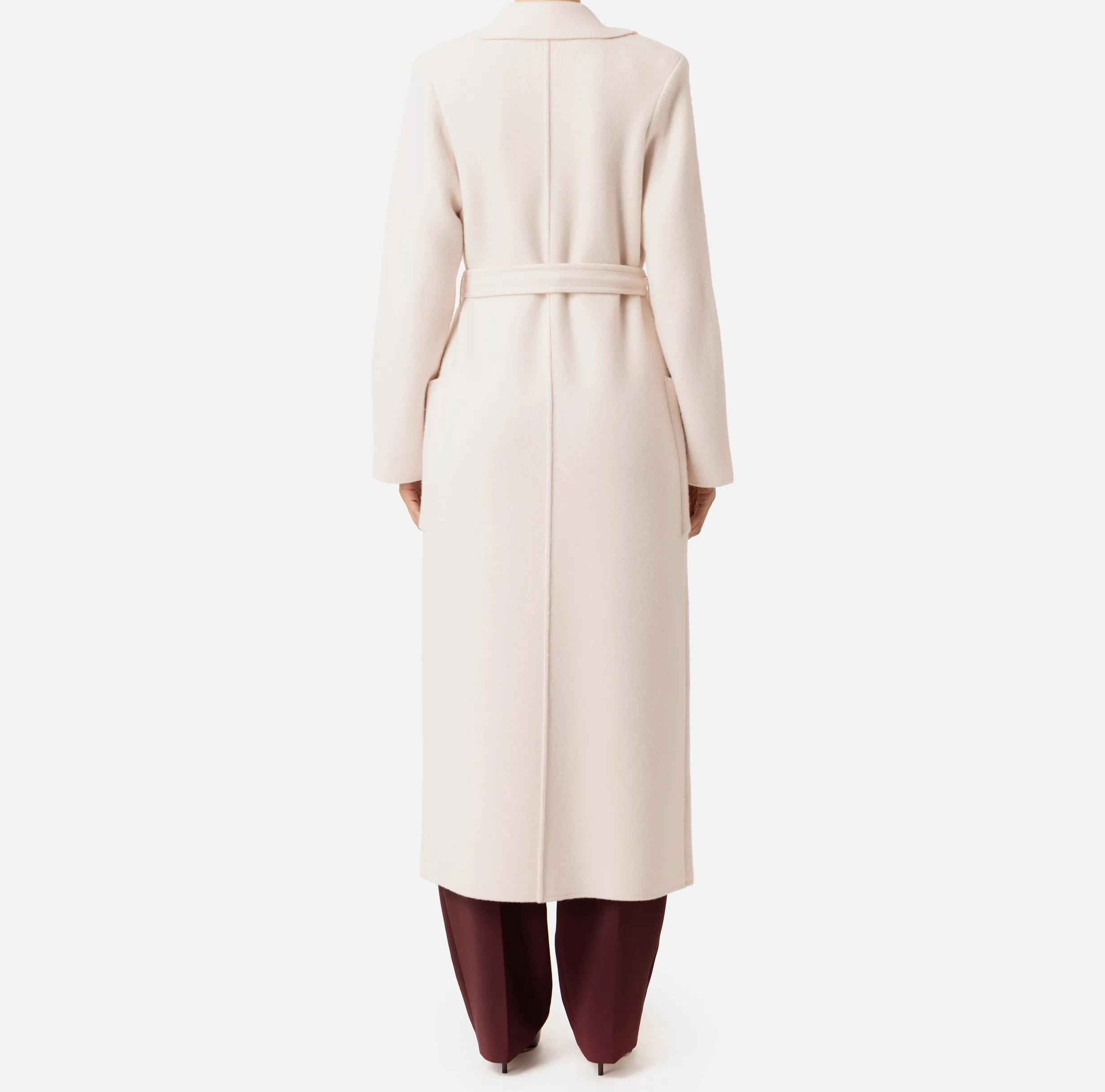 Cappotto vestaglia in lana e cashmere con stemma