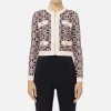 Cardigan cropped logo jacquard