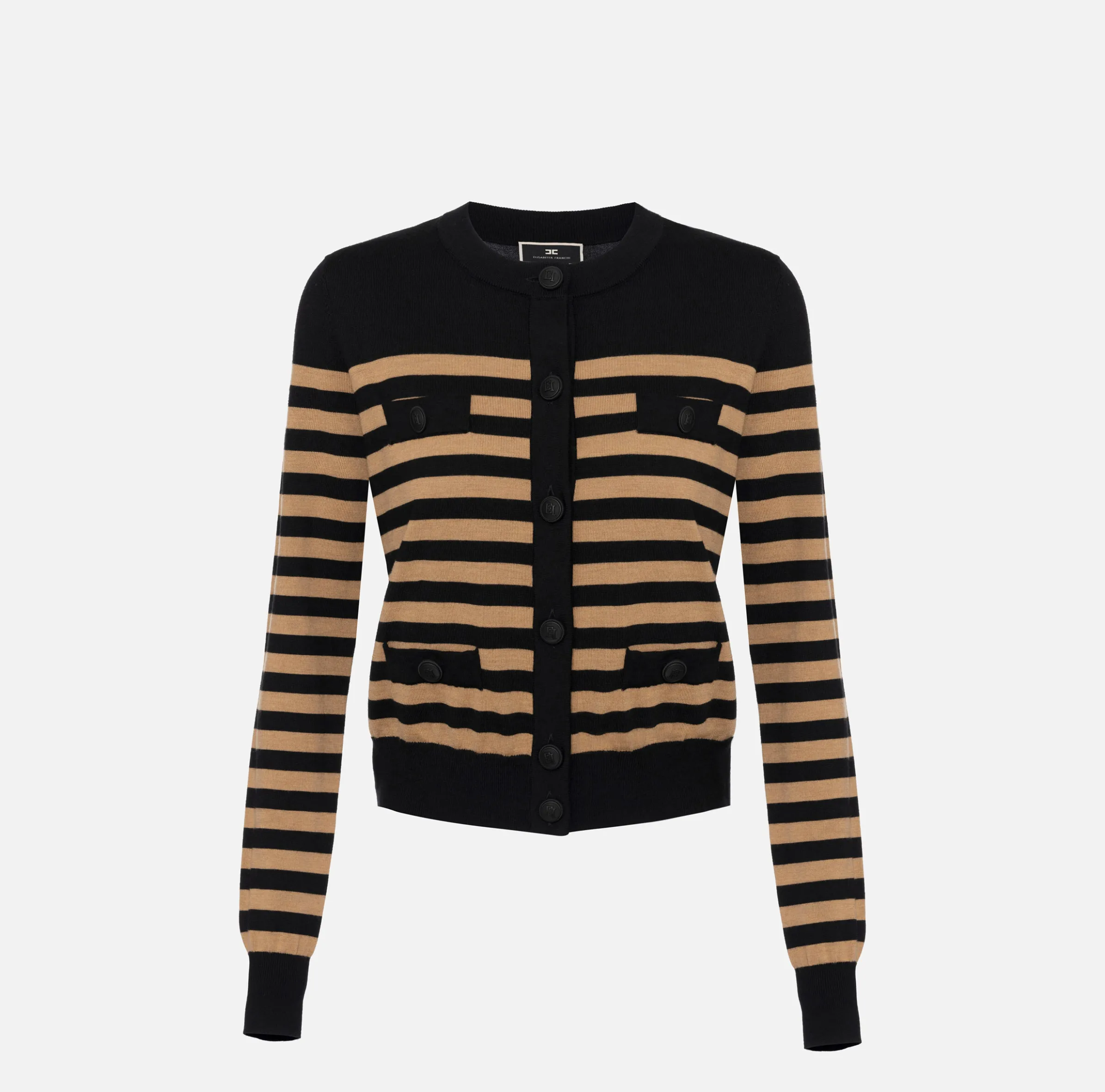 Cardigan in lana a righe