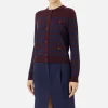 Cardigan in lana a righe