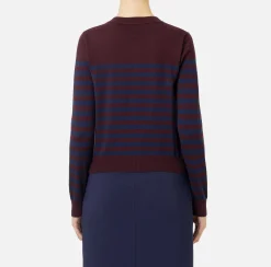 Cardigan in lana a righe