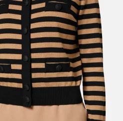 Cardigan in lana a righe
