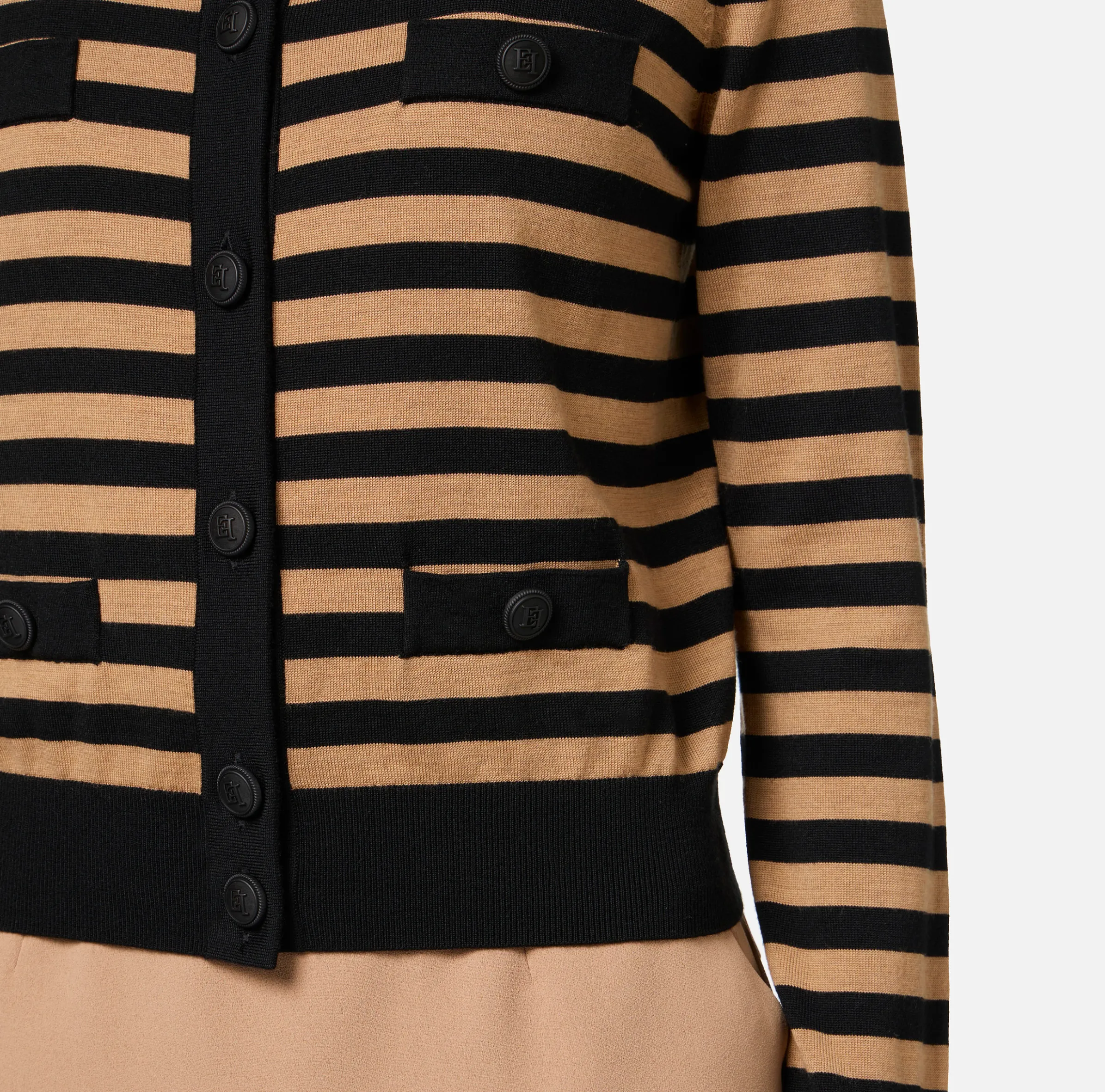 Cardigan in lana a righe