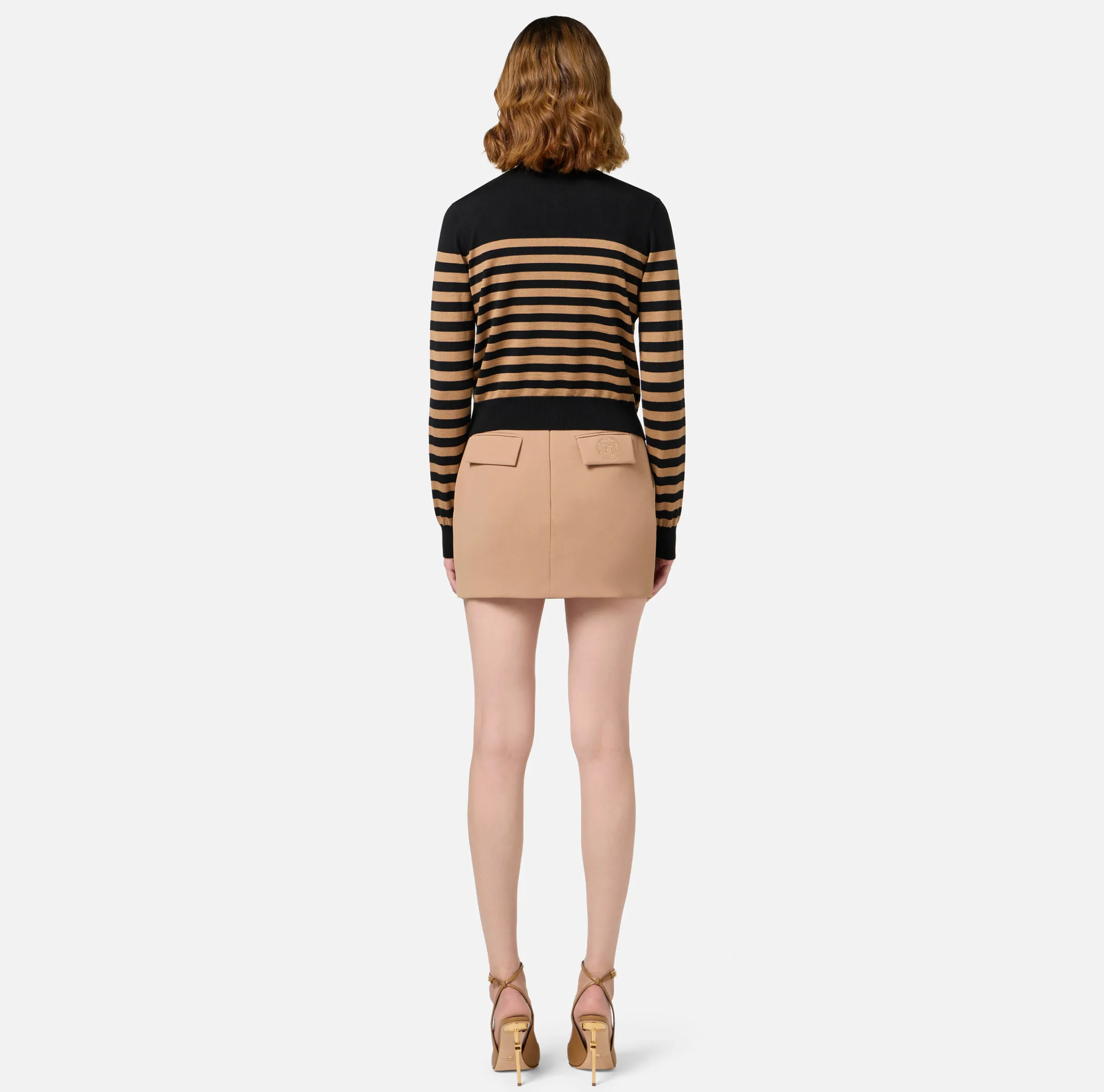 Cardigan in lana a righe