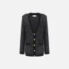 Cardigan in lana con filo paillettes