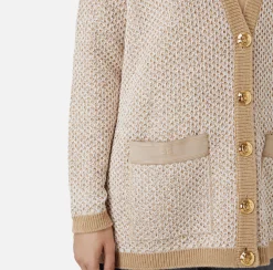 Cardigan in lana con filo paillettes