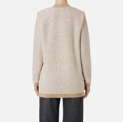 Cardigan in lana con filo paillettes