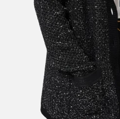 Cardigan in lana con filo paillettes
