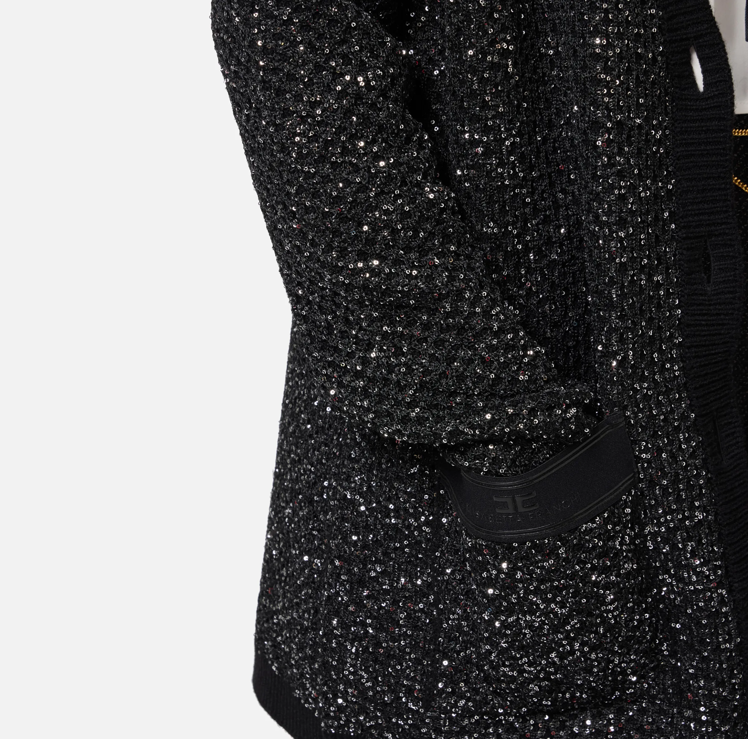 Cardigan in lana con filo paillettes