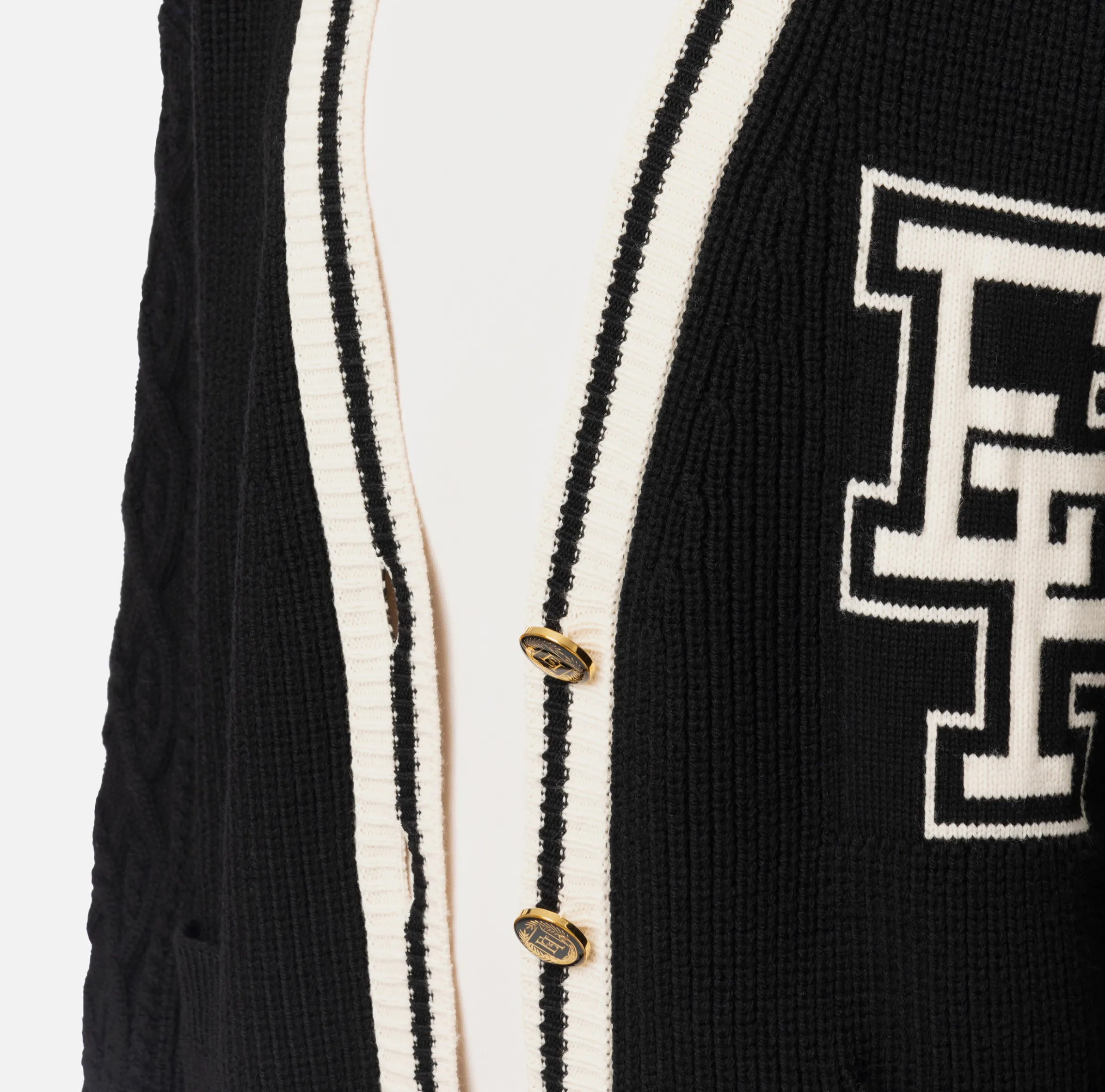 Cardigan in lana tipo college