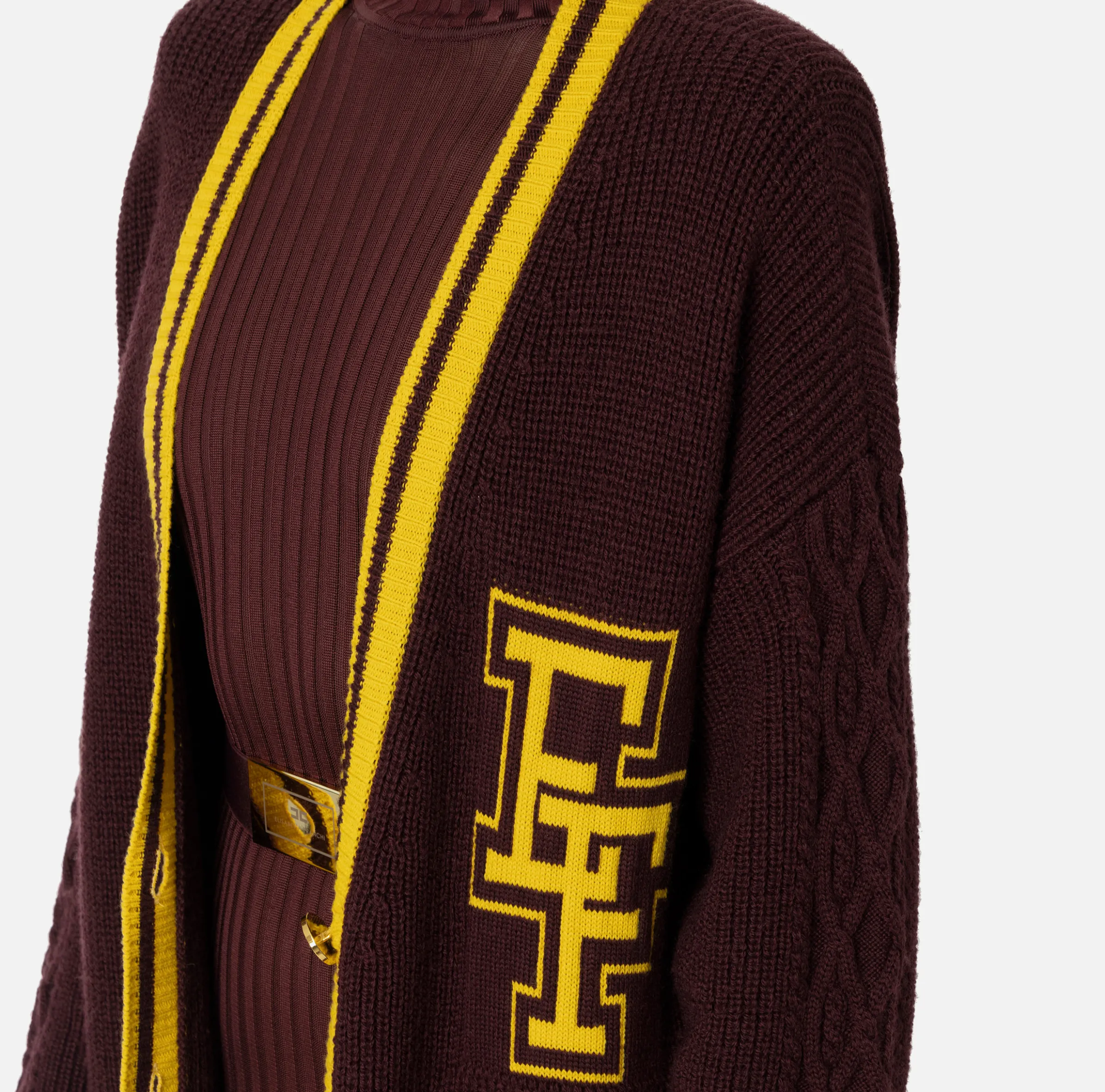 Cardigan in lana tipo college