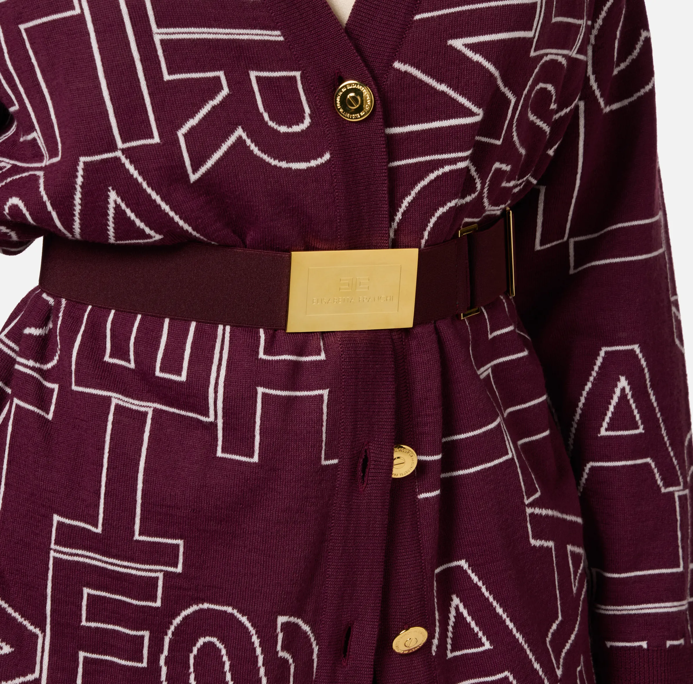 Cardigan in misto lana lettering