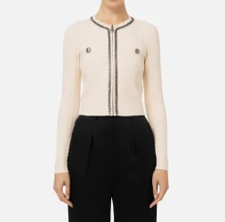 Cardigan in misto viscosa con punto resca