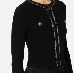 Cardigan in misto viscosa con punto resca
