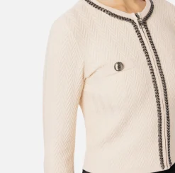 Cardigan in misto viscosa con punto resca