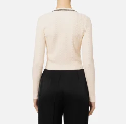 Cardigan in misto viscosa con punto resca