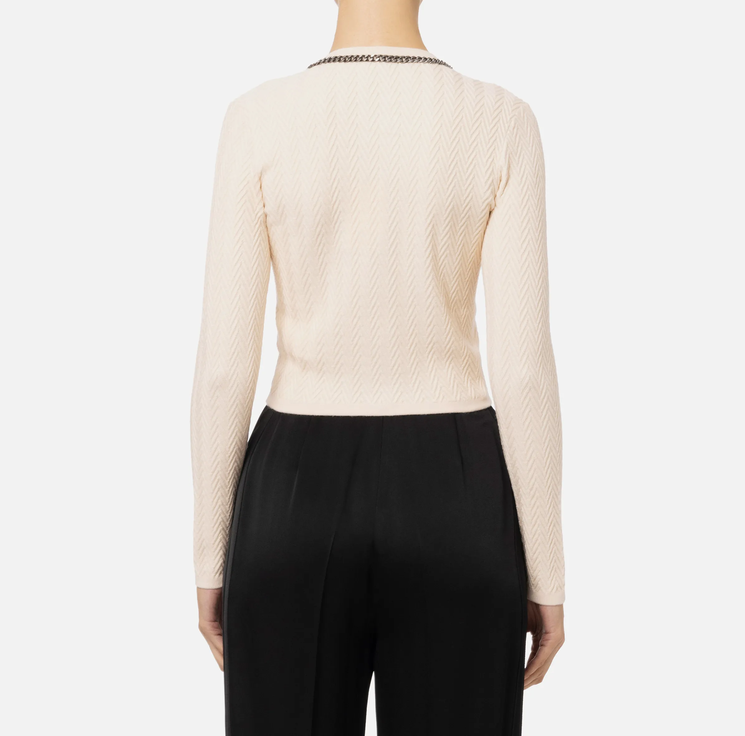 Cardigan in misto viscosa con punto resca