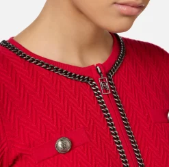 Cardigan in misto viscosa con punto resca