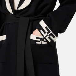 Cardigan in viscosa con bande logo
