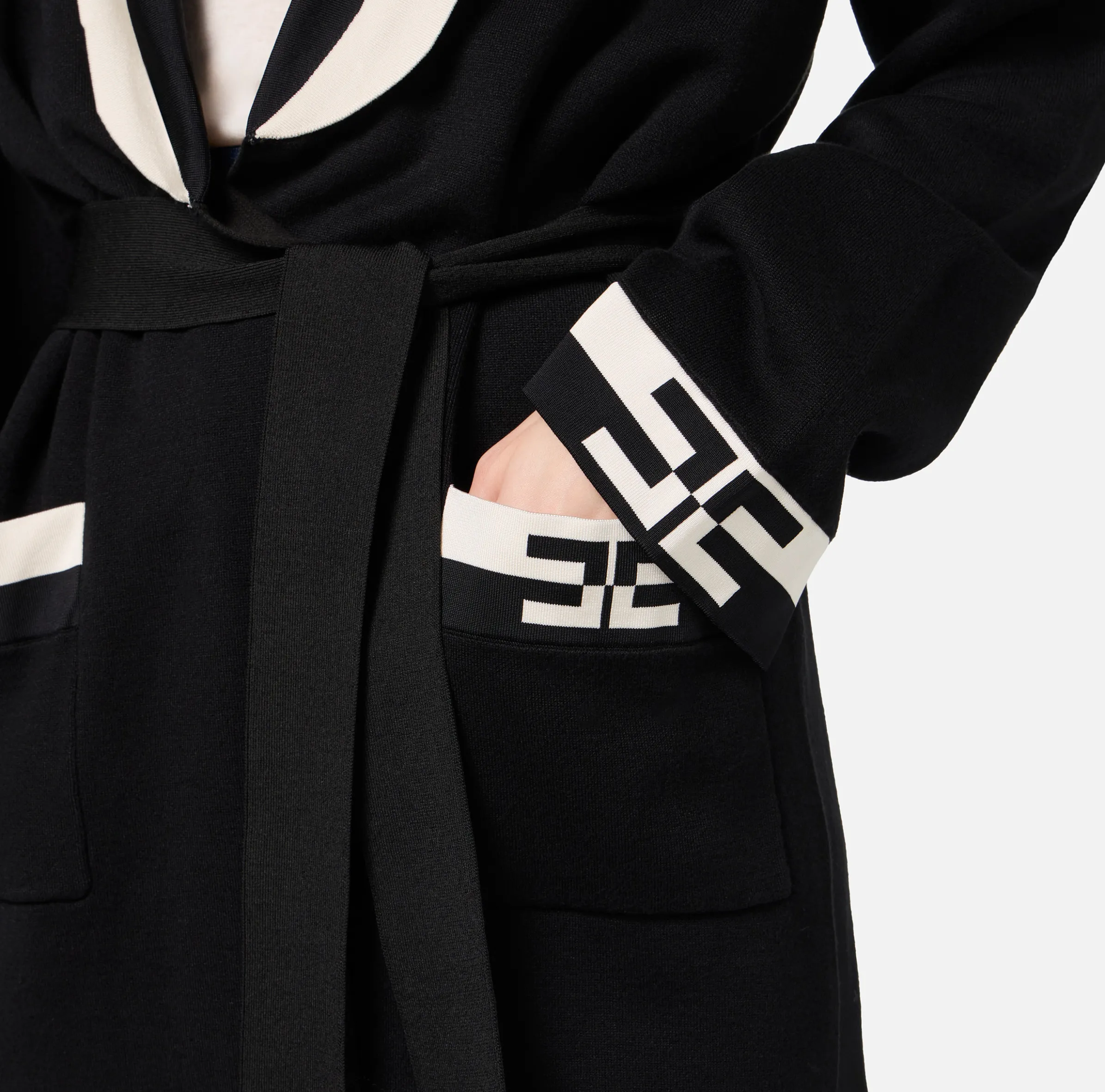 Cardigan in viscosa con bande logo