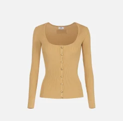 Cardigan in viscosa effetto plissé