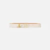 Cintura in pelle con fibbia e charms logo smaltato