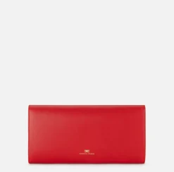 Clutch baguette in nappa con logo embossed