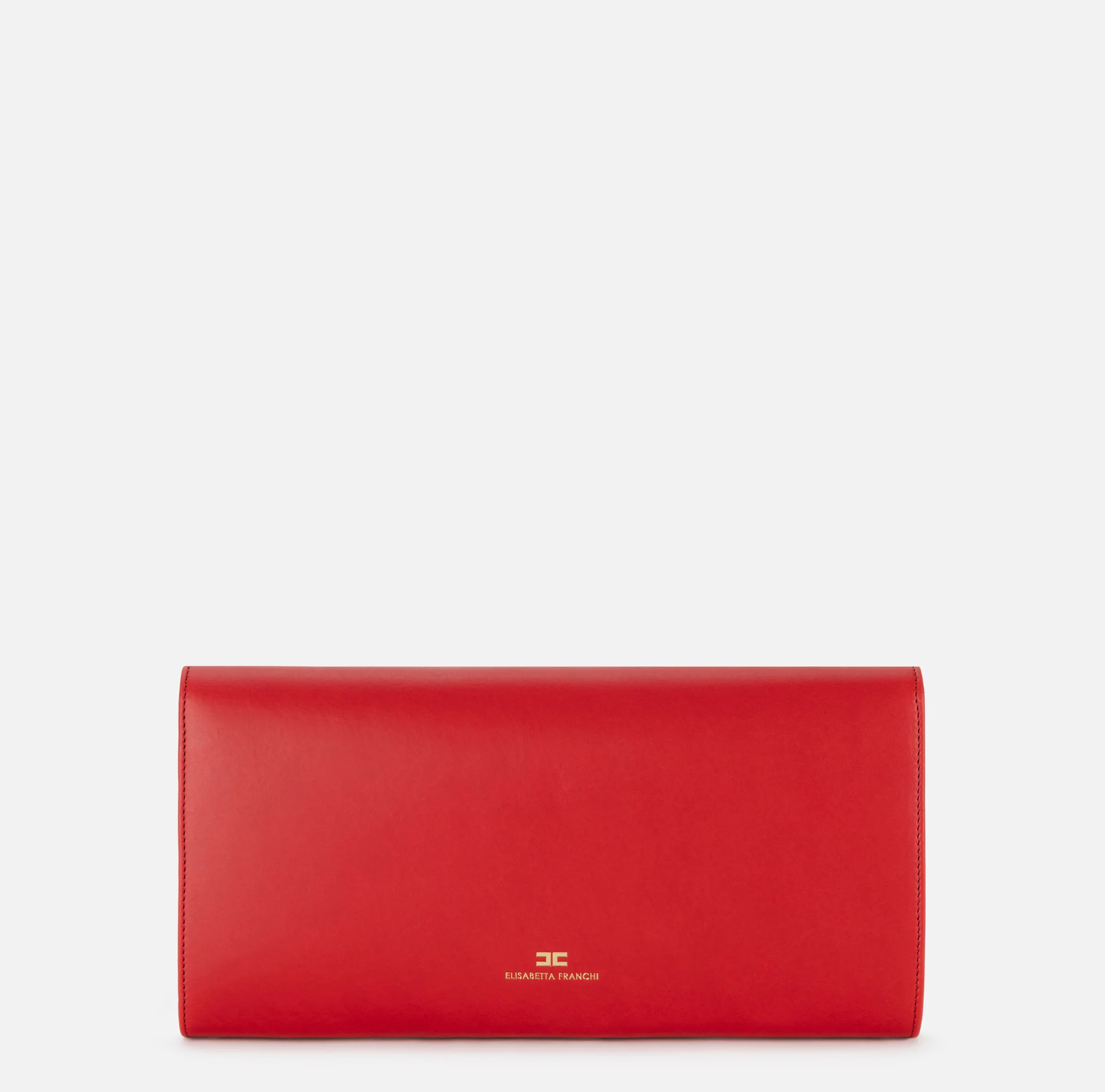 Clutch baguette in nappa con logo embossed