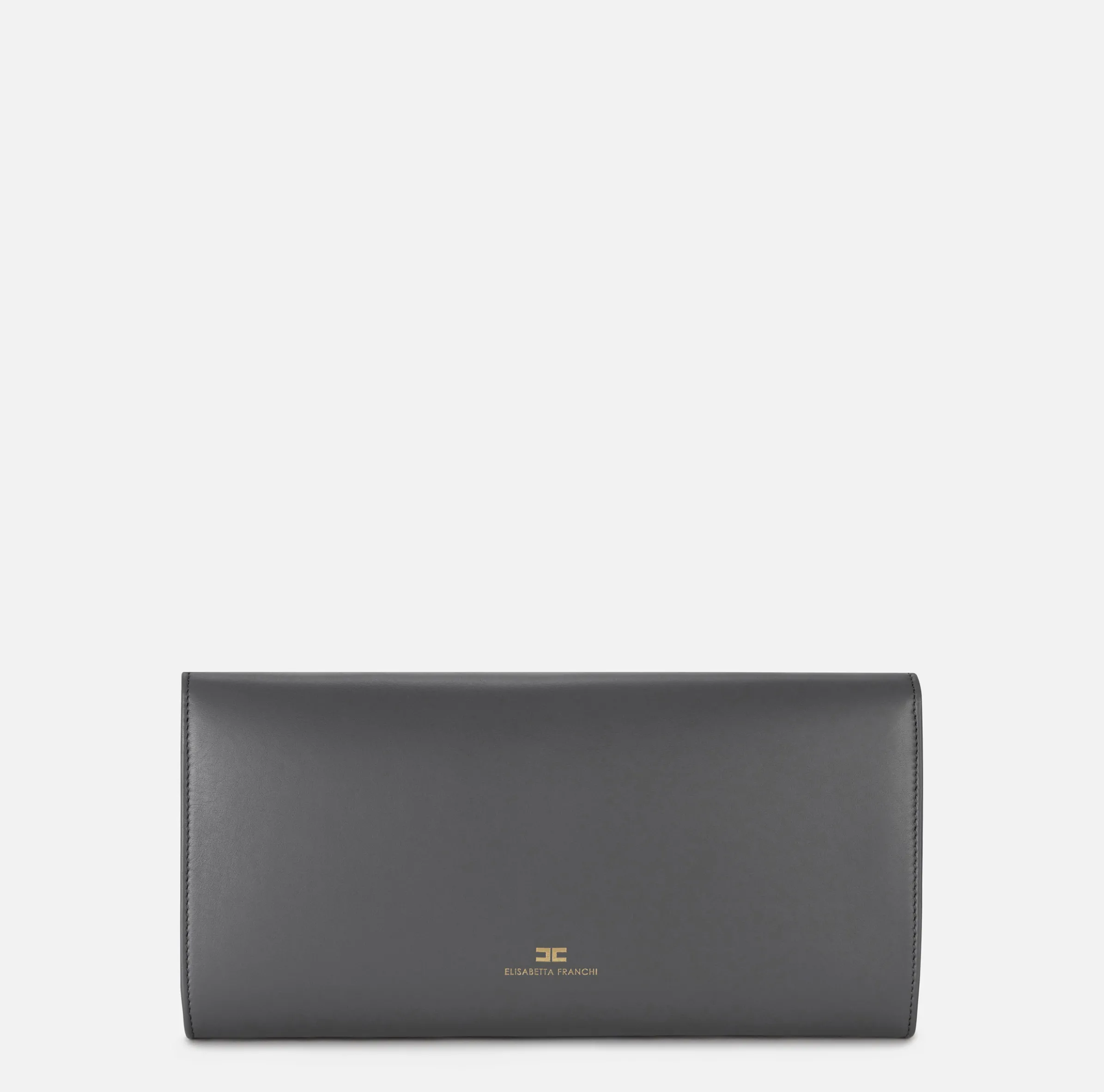 Clutch baguette in nappa con logo embossed