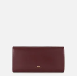 Clutch baguette in nappa con logo embossed