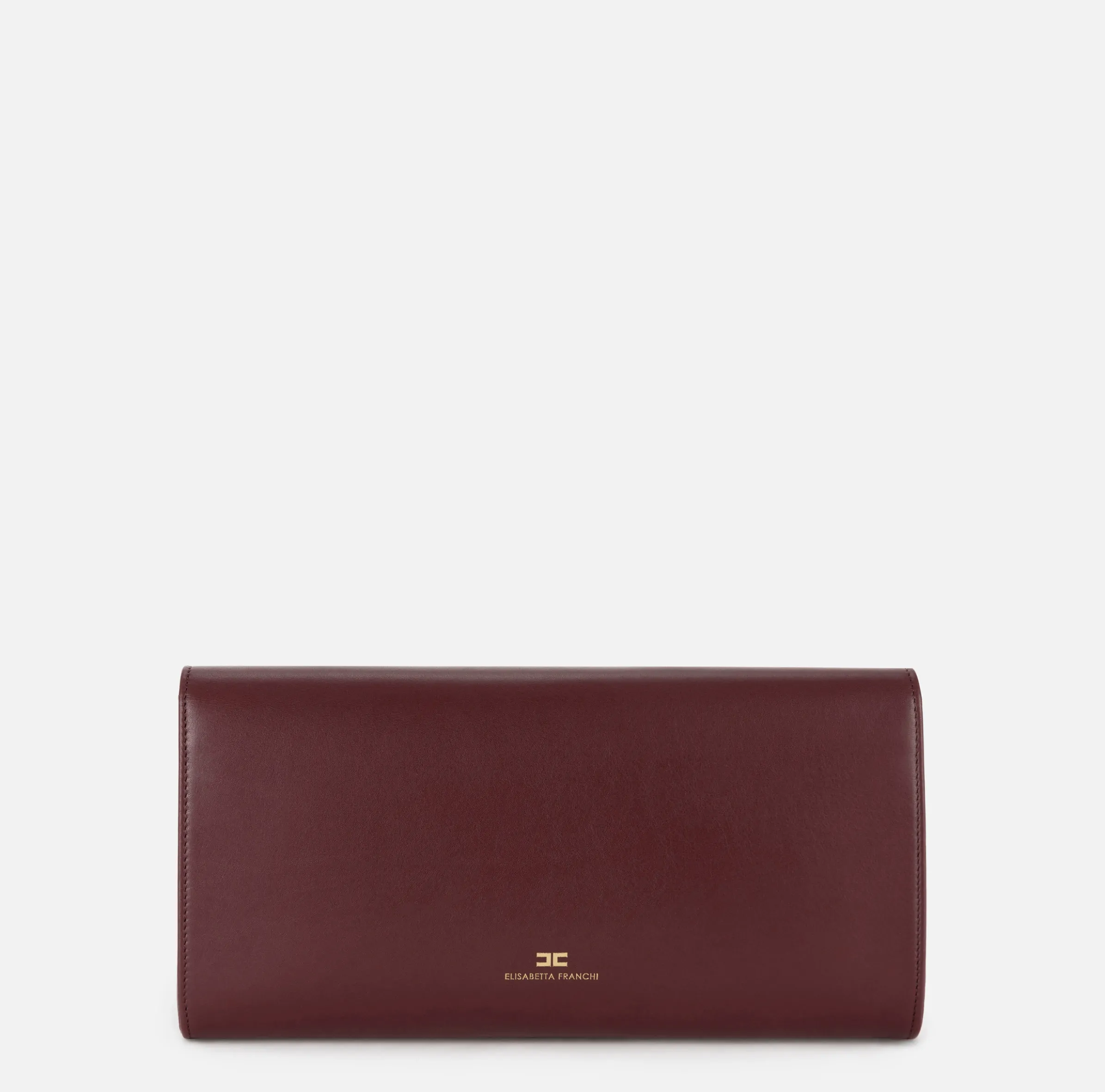 Clutch baguette in nappa con logo embossed