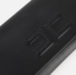 Clutch baguette in nappa con logo embossed