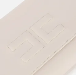 Clutch baguette in nappa con logo embossed
