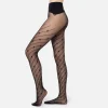 Collant con riga diagonale e logo