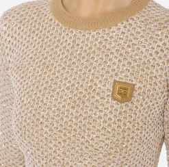 Crop top in lana con filo paillettes