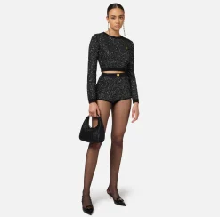 Culotte in lana con filo paillettes