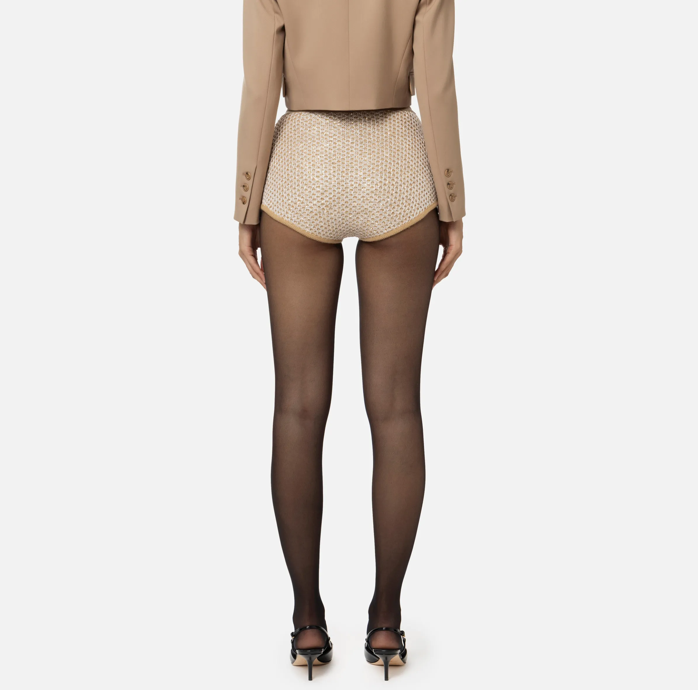 Culotte in lana con filo paillettes