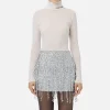 Dolcevita in lana merino con logo jacquard